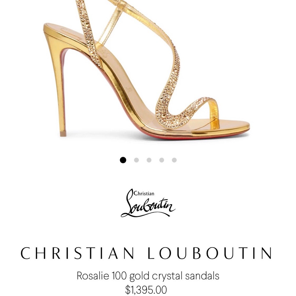 Christian Louboutin Rosalie 100mm Strass Gold Crystal Sandals 40EU - Picture 4 of 11